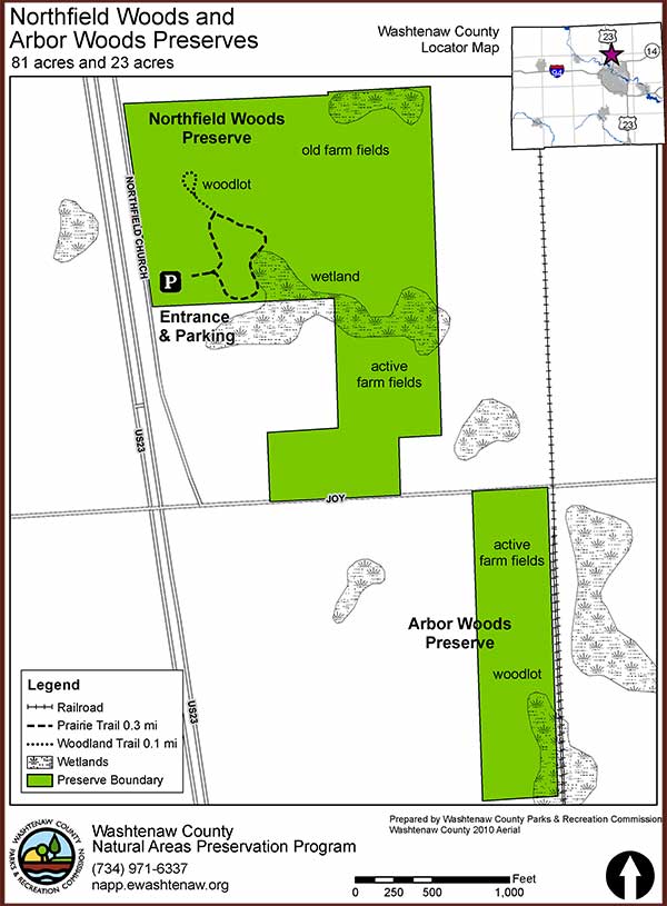 Northfield Arbor Woods Preserves Trail Map 2018 02 600w815h